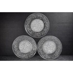 3 Princess House Fantasia Poinsettia‎ Dessert Plates Salad Bread Butter 8"